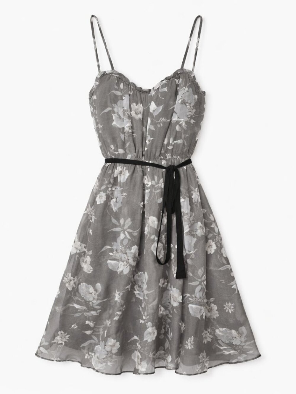 American Eagle Outfitters Y2K Gray Floral Dress, Size 2